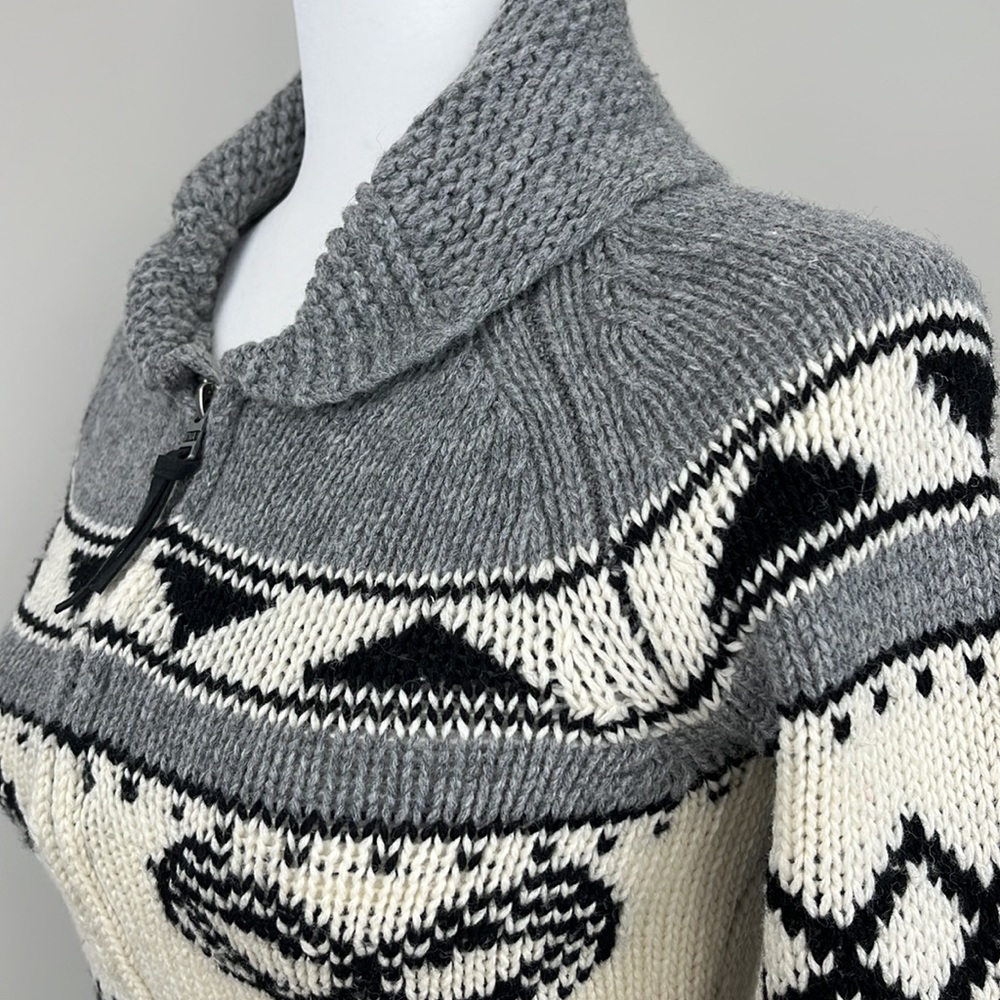 Aritzia TNA Sea to Sky 100% Lambswool Zip Up Sweater - Picture 3 of 13